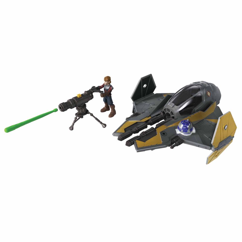 Hasbro Star Wars Anakin Skywalker Jedi Fighter (6cm Action Figure and Vehicle, Stellar Class, Mission Fleet Series)