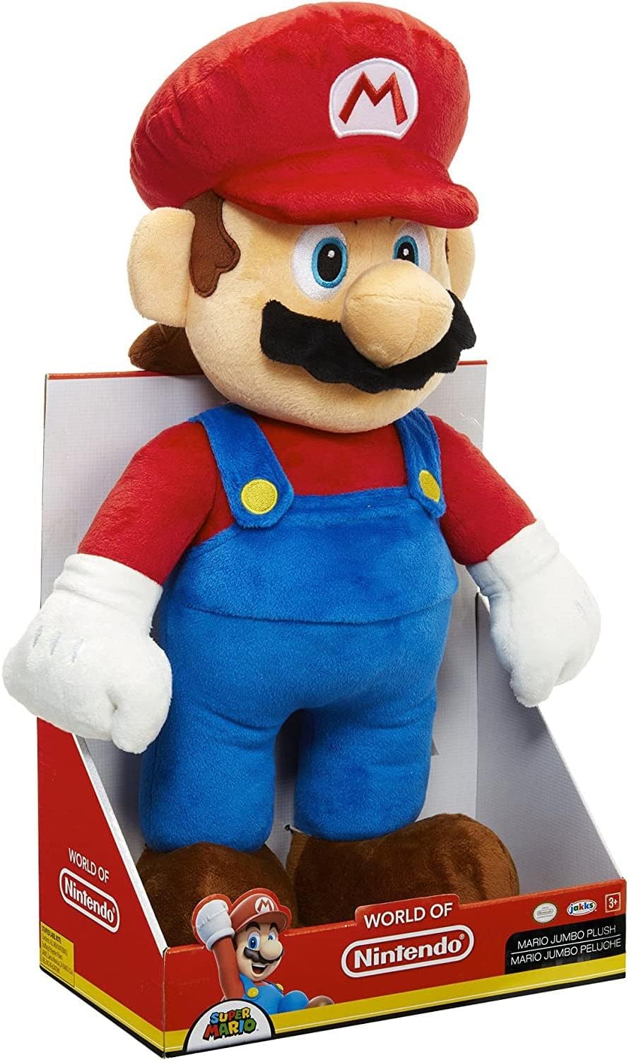 Jakks Pacific - Nintendo -  Super Mario Jumbo Peluche Mario 50 cm