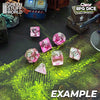 GreenStuffWorld - 7x Mix 16mm Dice - Clear Pink