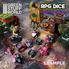 GreenStuffWorld - 7x Mix 16mm Dice - Lilla Marmo