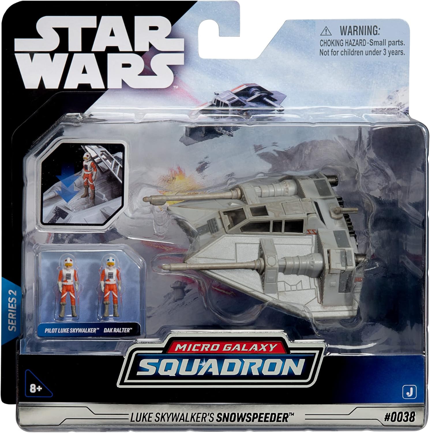 Jazwares - Star Wars - Micro Galaxy Squadron - Veicoli 13 cm - Luke Skywalker's Snowspeeder