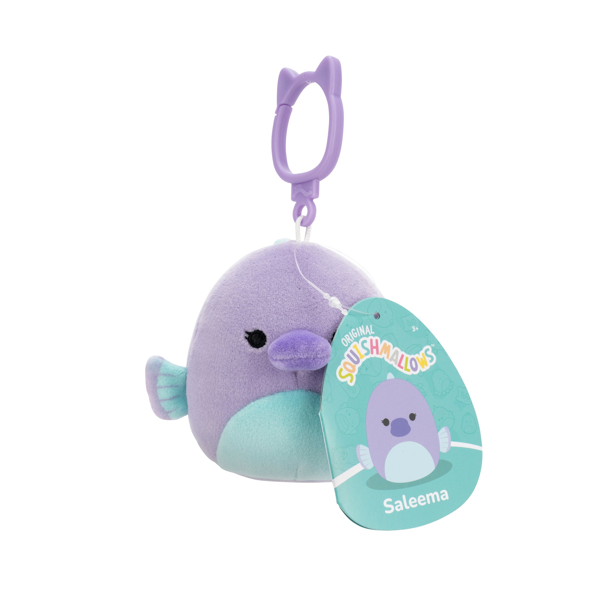 Squishmallows - Personaggi Clip On 10 cm - Saleema il Pesce Lavanda
