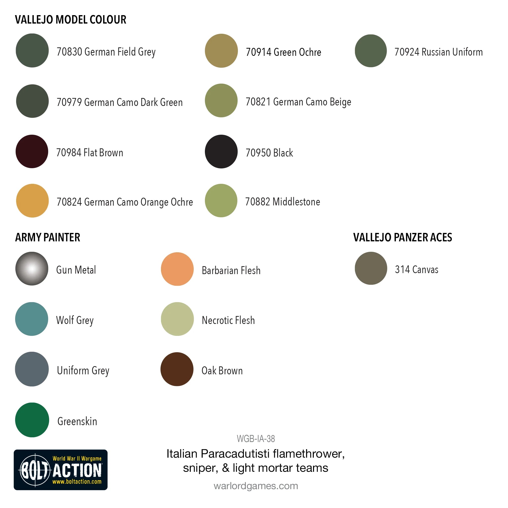 Bolt Action - Italian Airborne flamethrower, sniper and light mortar teams