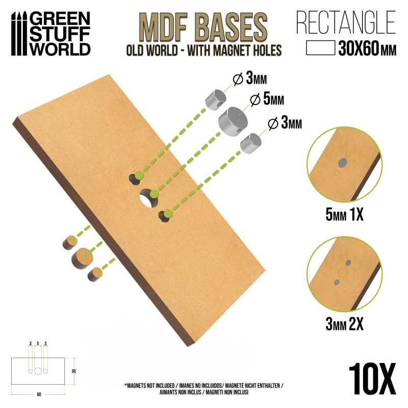 Basi MDF - Rettangolari 30x60mm
