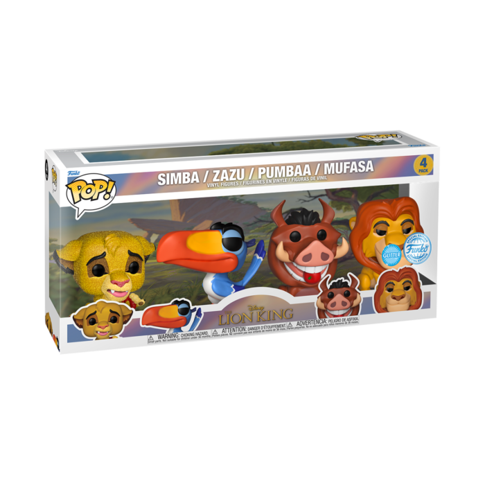 Funko - The Lion King (1994) - Glitter Simba, Zazu, Pumbaa & Mufasa Pop! Vinyl Figure