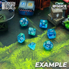 Green Stuff World - 7x Mix 16mm Dice - Green - Turquoise