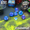 Green Stuff World - 7x  Mix 16mm Dice - Light Blue - Purple