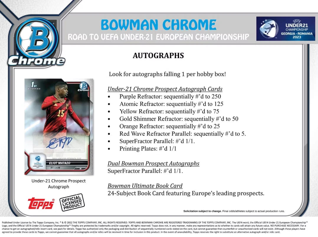 Topps - 2022 UEFA U21 Bowman Chrome Hobby Box