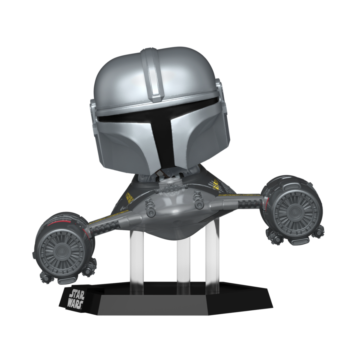 Ride SUP DLX POP! Star Wars: The Mandalorian S3 Vinyl Figure The Mandalorian & N-1 Starfighter