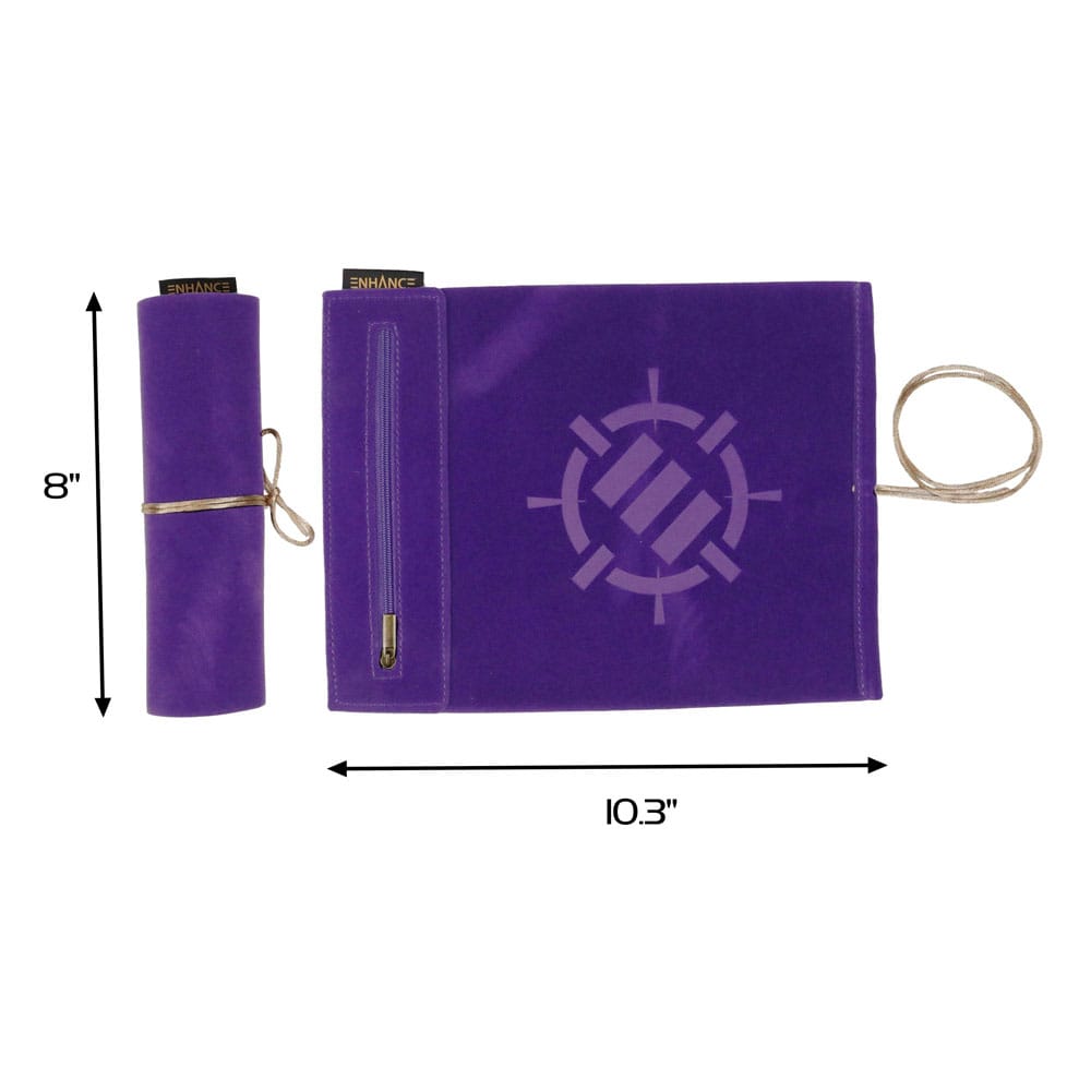 Enhance - Tabletop Roll on a Scroll Bag with Dice Purple