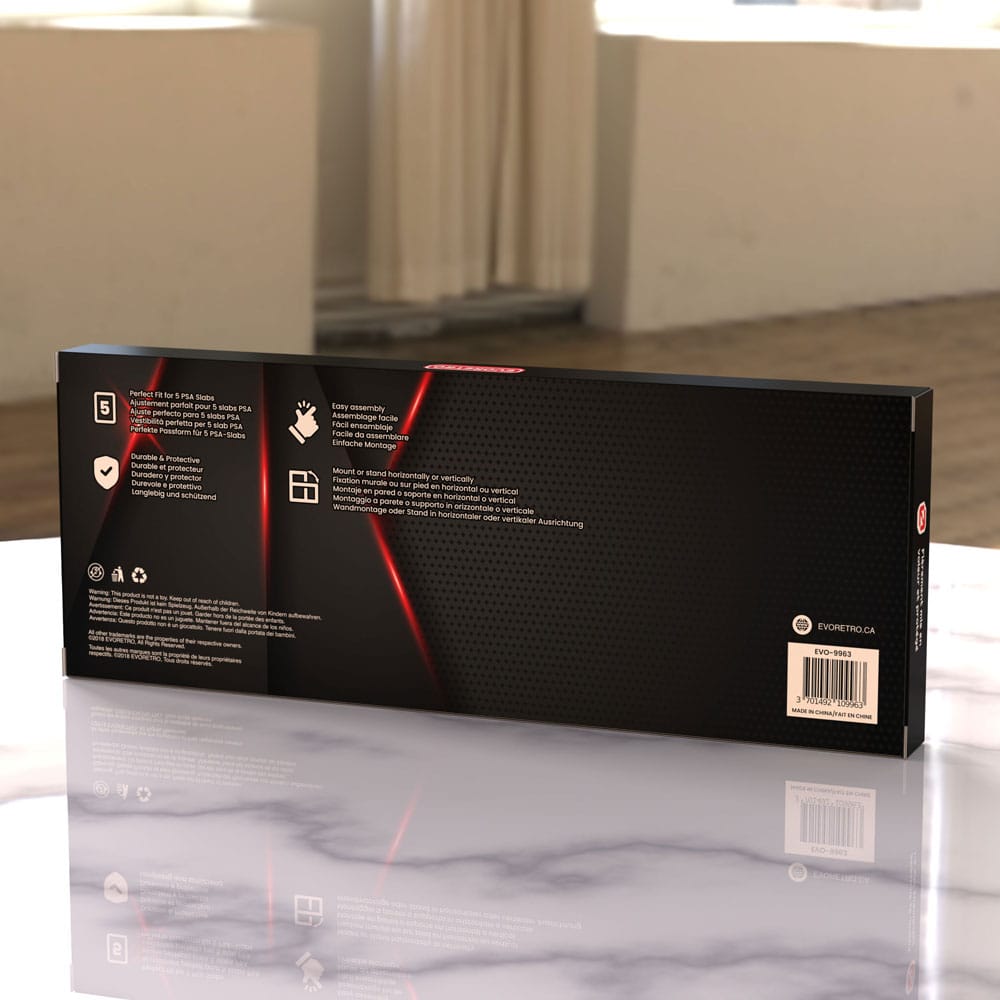 Evoretro - Graded Card Display Frame for 5 PSA Graded Cards