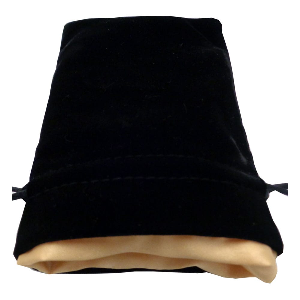 FanRoll - Dice Bag - Velvet Black with Gold Satin Small