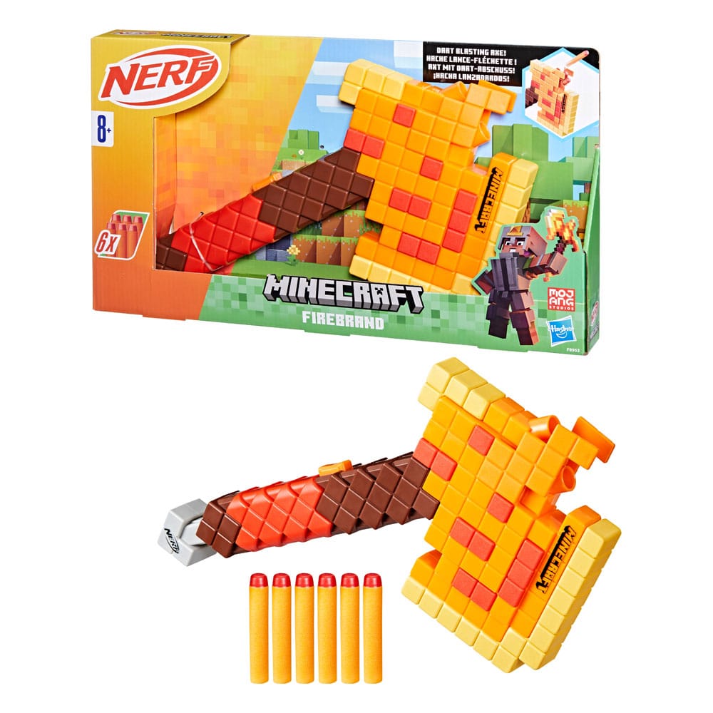 Minecraft Dungeons NERF Firebrand Dart-Blasting Axe
