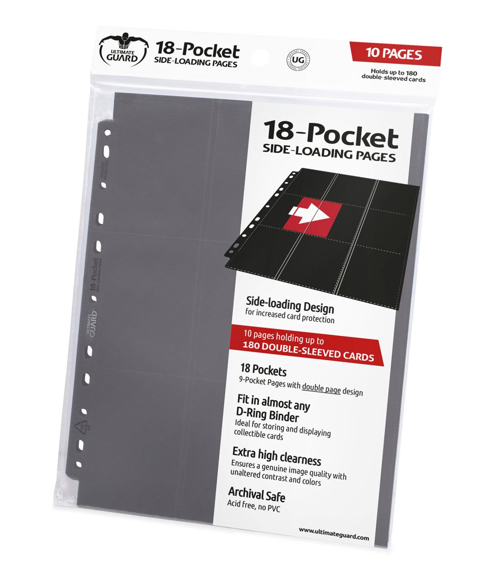 Ultimate Guard 18-Pocket Pages Side-Loading Gray (10)