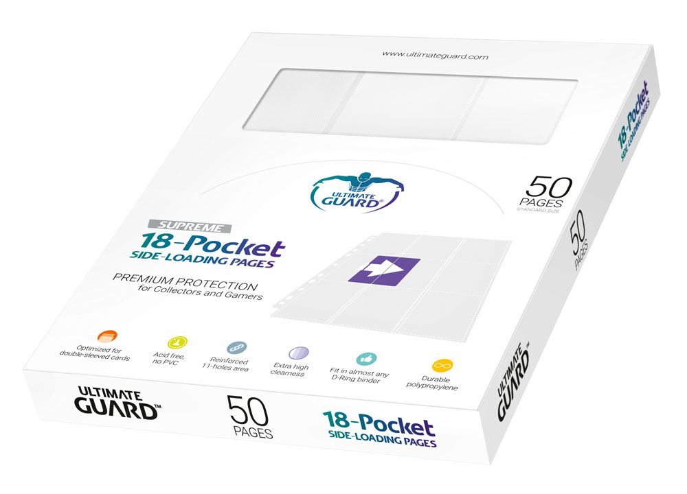 Ultimate Guard - 18-Pocket Pages Side-Loading - White 50 pcs