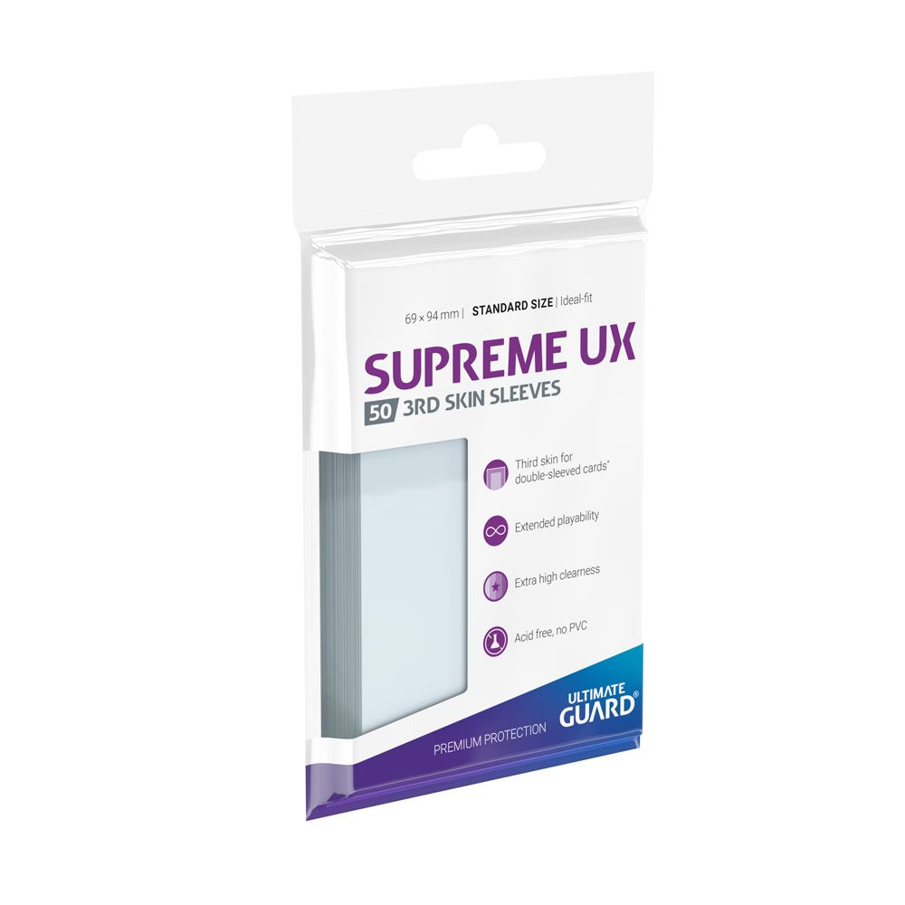 Ultimate Guard - Supreme UX 3rd Skin Sleeves - Standard Size - Transparent 50 pcs