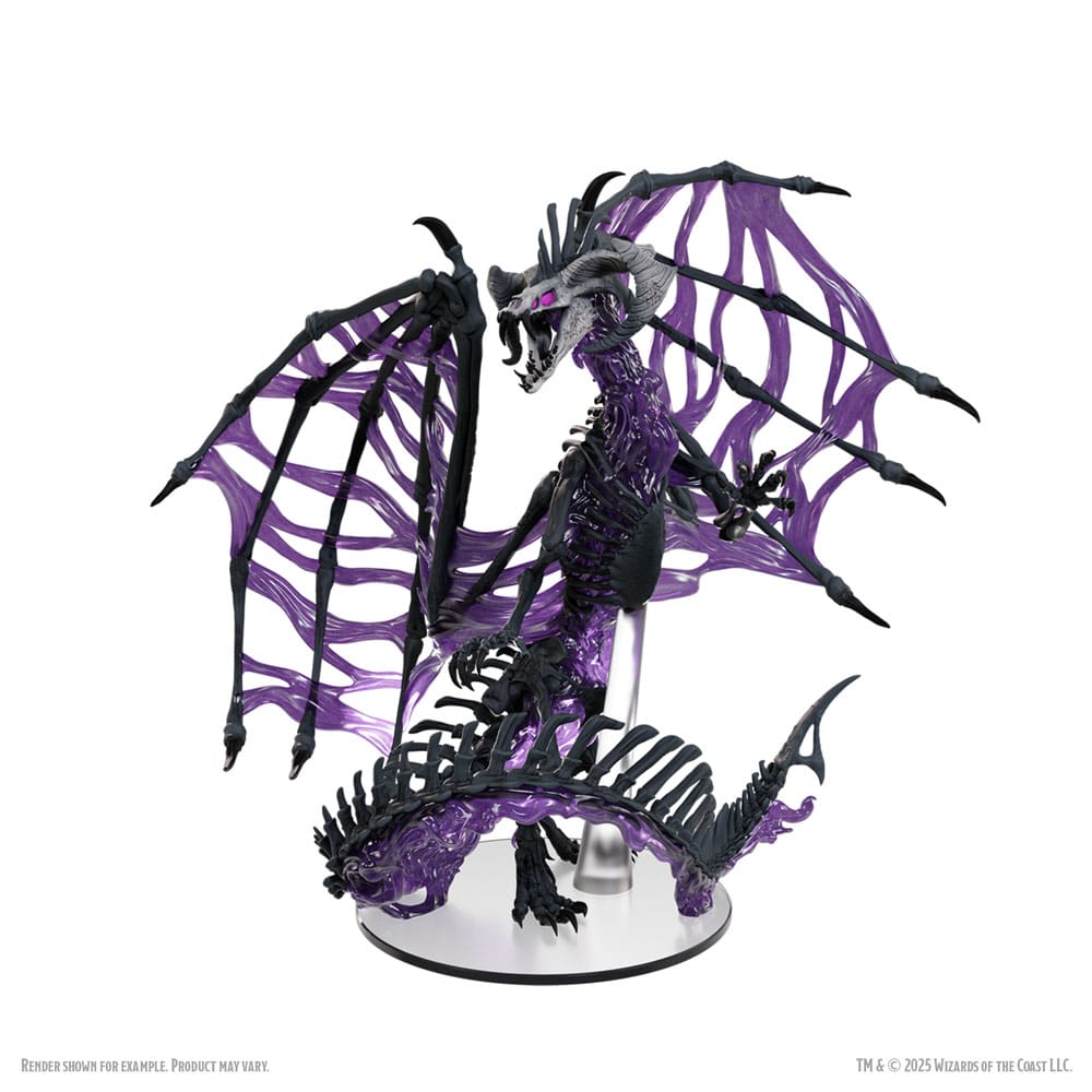 Wizkids - D&D Icons of the Realms Boxed Prepainted Miniatures - Black Dracolich 30 cm