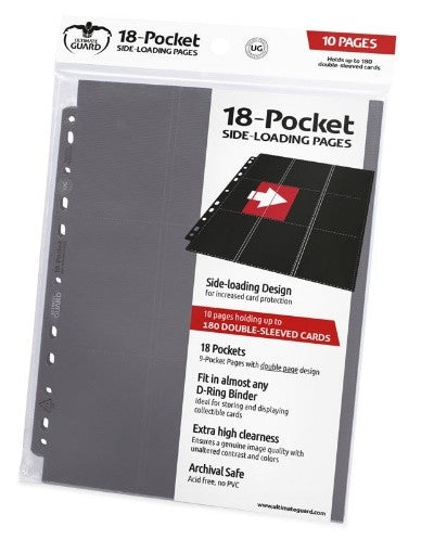 Ultimate Guard - 10 FOGLI - 18 TASCHE AD INSERIMENTO LATERALE - GREY