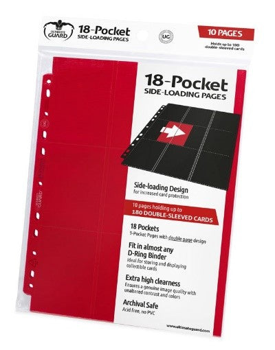 Ultimate Guard - 10 FOGLI - 18 TASCHE AD INSERIMENTO LATERALE - RED