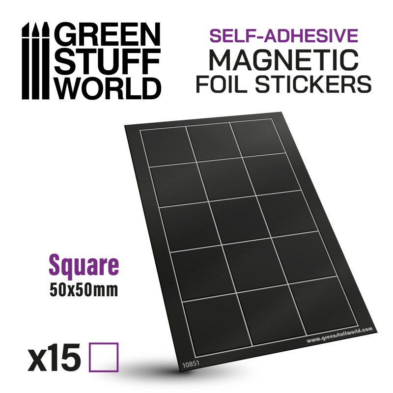 Square Magnetic Sheet SELF-ADHESIVE - 50x50mm