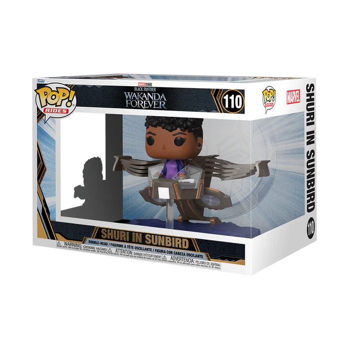 Black Panther: Wakanda Forever POP! Rides Super Deluxe Vinyl Figure Shuri in Sunbird 15cm