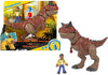 Fisher-Price- Imaginext Jurassic World Set Campo Avventura - Carnotauro e Darius