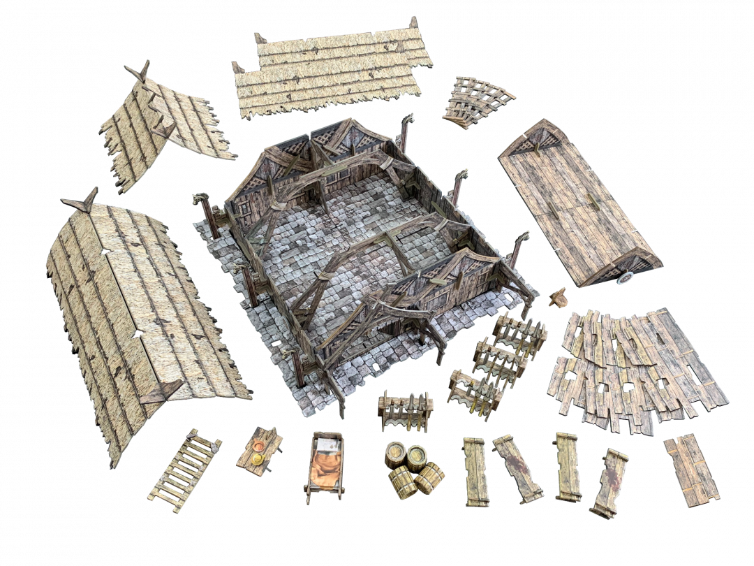 Battle Systems Fantasy Wargames Terrain Village – Tavolo da gioco