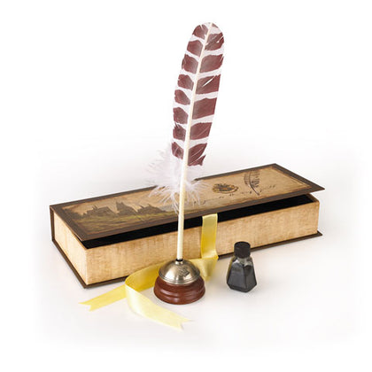 Quill pen and Hogwarts inkwell