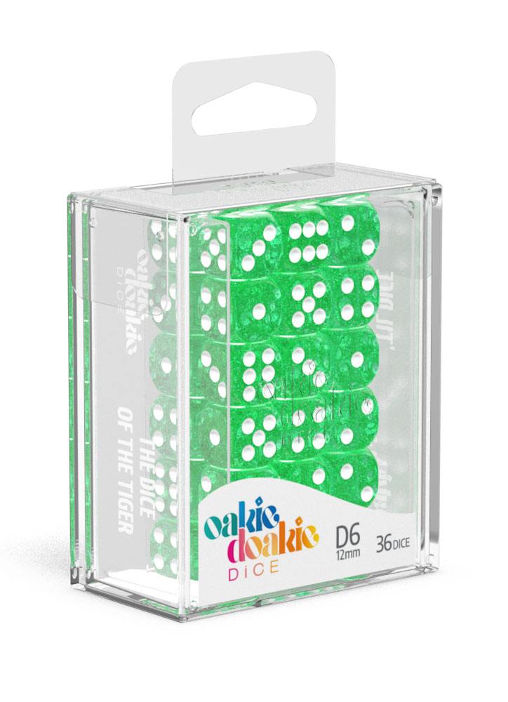 Oakie Doakie Dice D6 Dice 12 mm Speckled - Green (36)