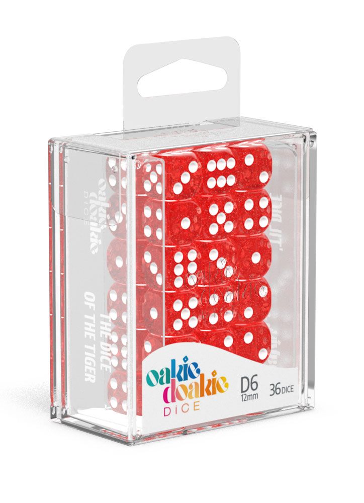 Oakie Doakie Dice D6 Dice 12 mm Speckled - Red (36)