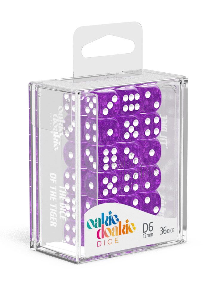 Oakie Doakie Dice D6 Dice 12 mm Speckled - Purple (36)