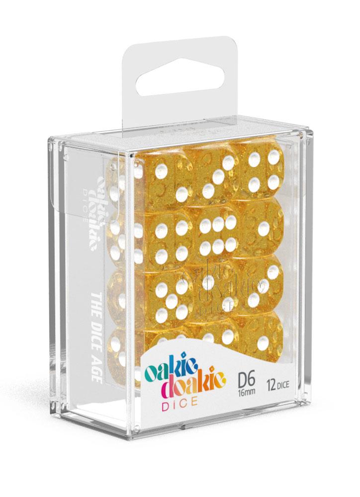 Oakie Doakie Dice D6 Dice 16 mm Speckled - Orange (12)