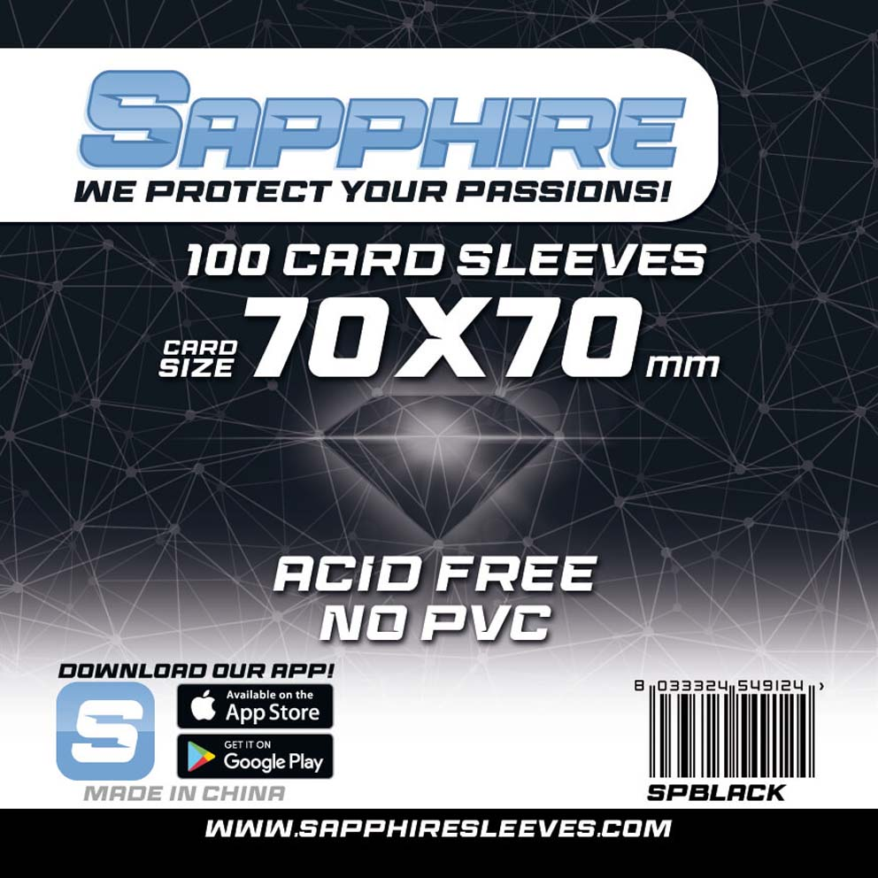 Sapphire Black (70x70mm) 100 Sleeves Protective Sleeves