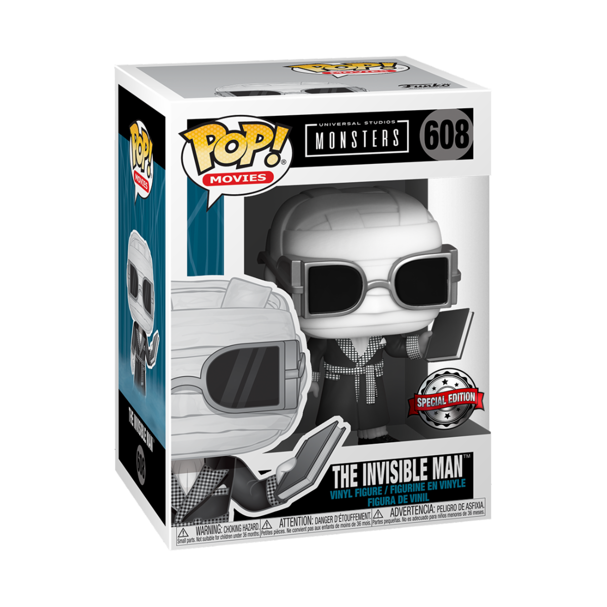 Movies POP! UM- Invisible Man (B&W) Vinyl Figure 9 cm