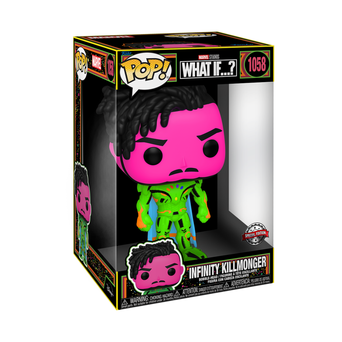 Jumbo POP! What If - Infinity Killmonger (Blacklight) Vinyl Figure 25 cm