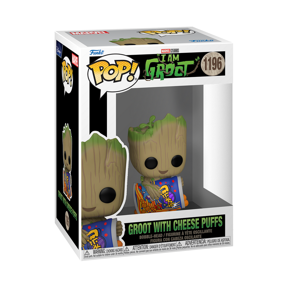 I Am Groot POP! Marvel TV Vinyl Figure Groot w/Cheese Puffs 9cm!