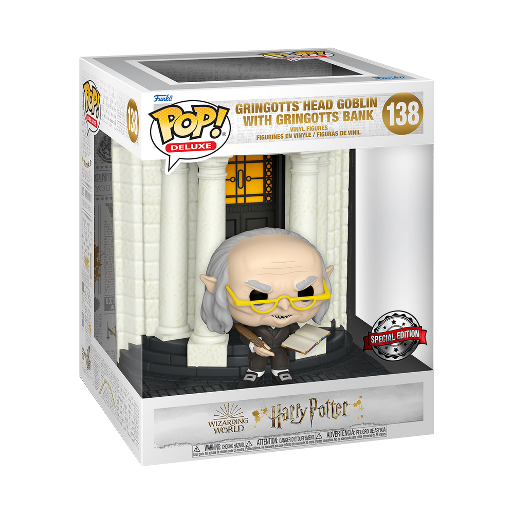 Deluxe POP! HP Diagon Alley- Gringotts Bank w/Head Goblin Vinyl Figure 9 cm