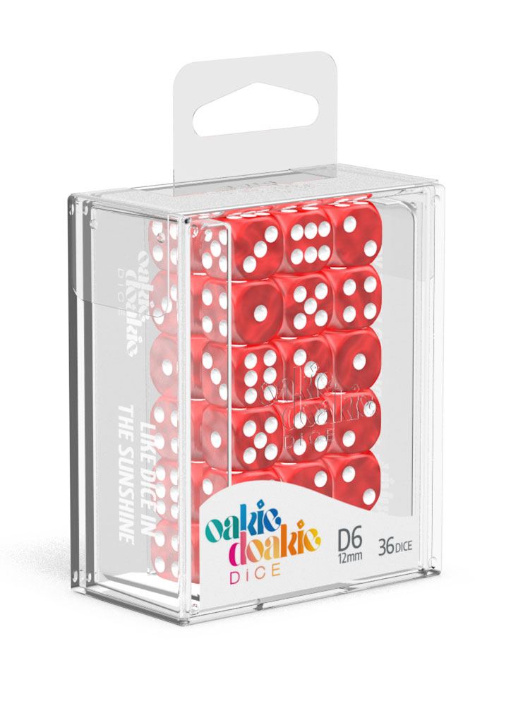 Oakie Doakie Dice D6 Dice 12 mm Marble - Red (36)