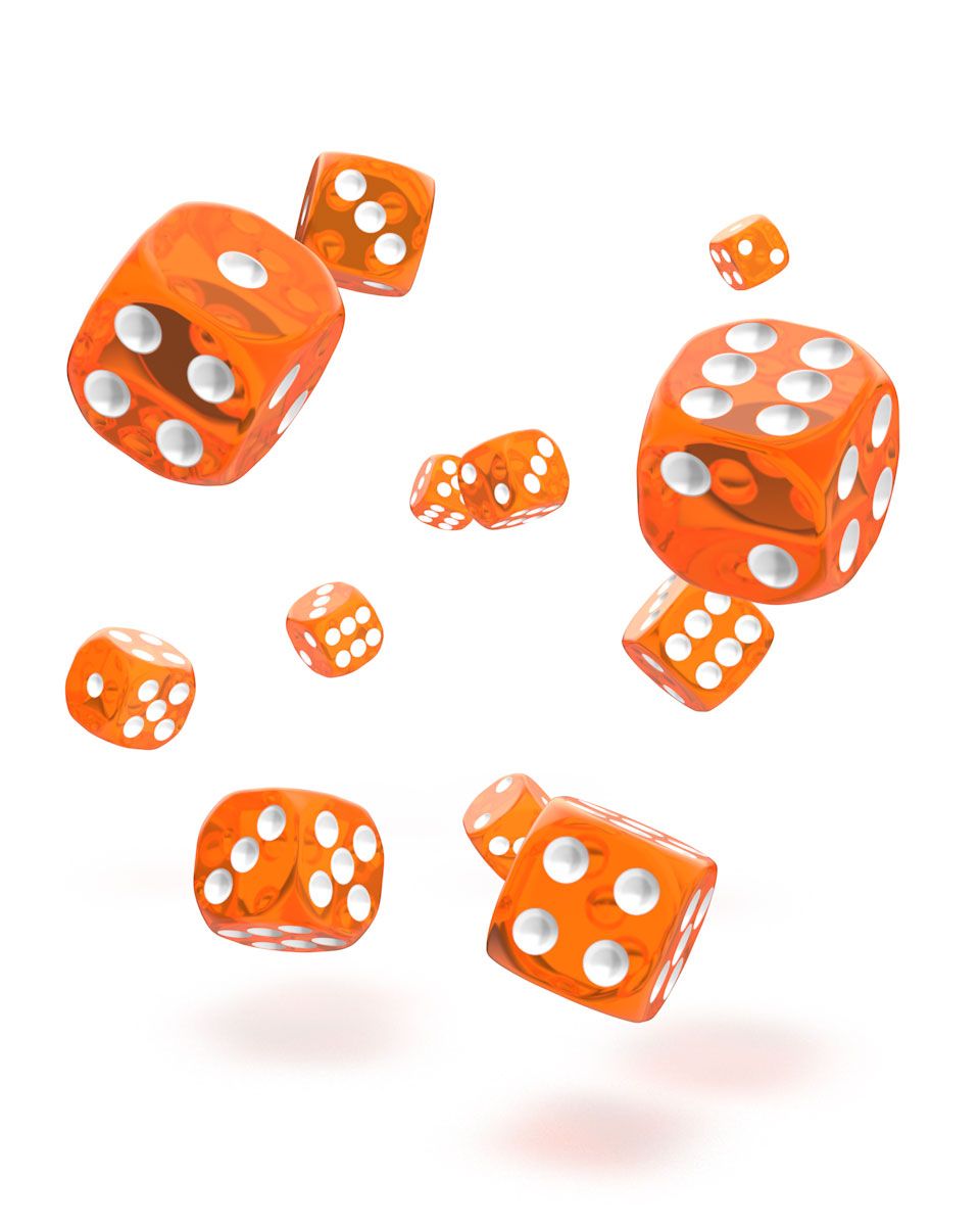 Oakie Doakie Dice D6 Dice 12 mm Translucent - Orange (36)