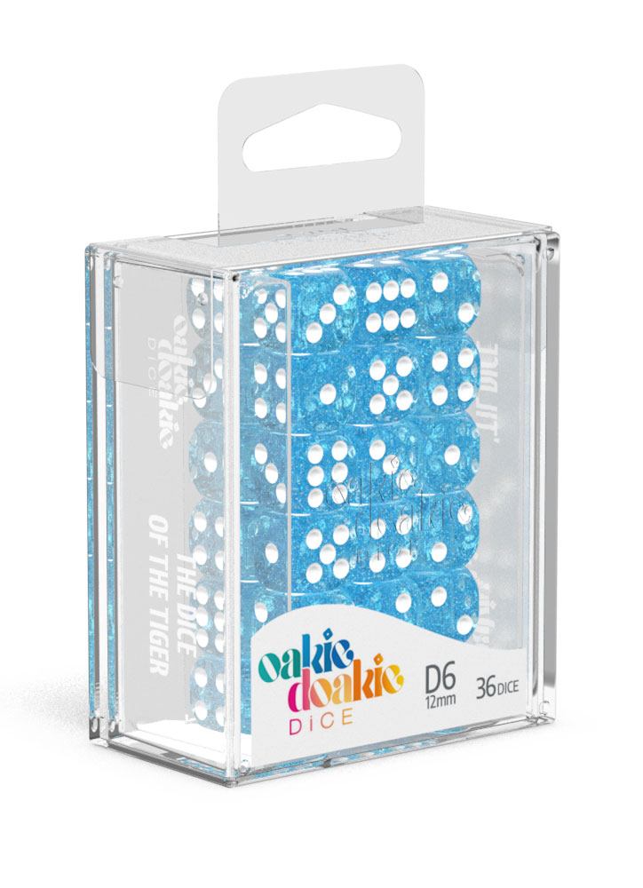 Oakie Doakie Dice D6 Dice 12mm Speckled - Light Blue (36)