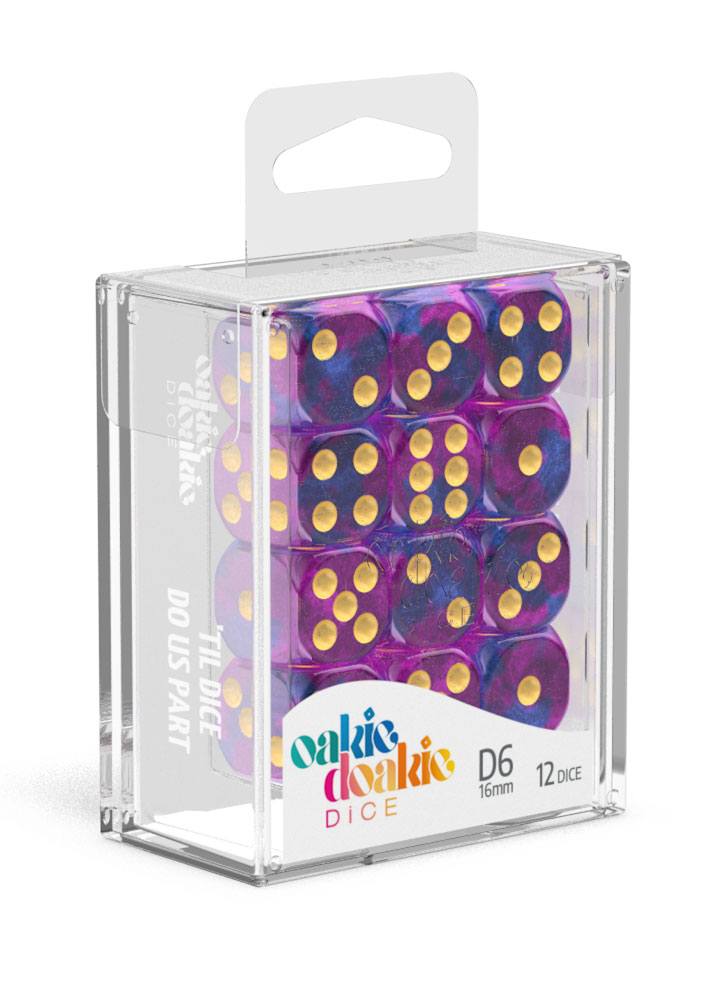 Oakie Doakie Dice D6 Dice 16 mm Gemidice - Amethyst (12)