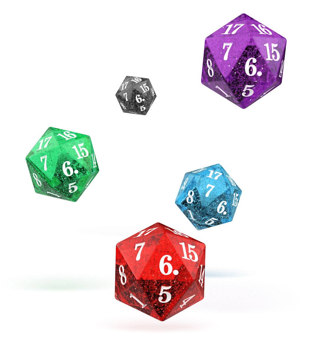 Oakie Doakie Dice D20 Spindown Dice Set Speckled (5)