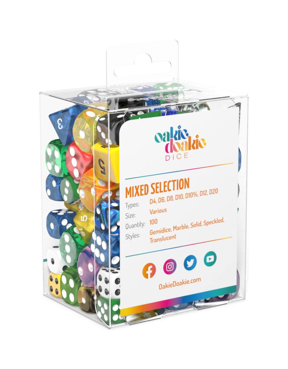Oakie Doakie Dice RPG-Set, 12mm, 16mm Retail Pack Mixed (100)
