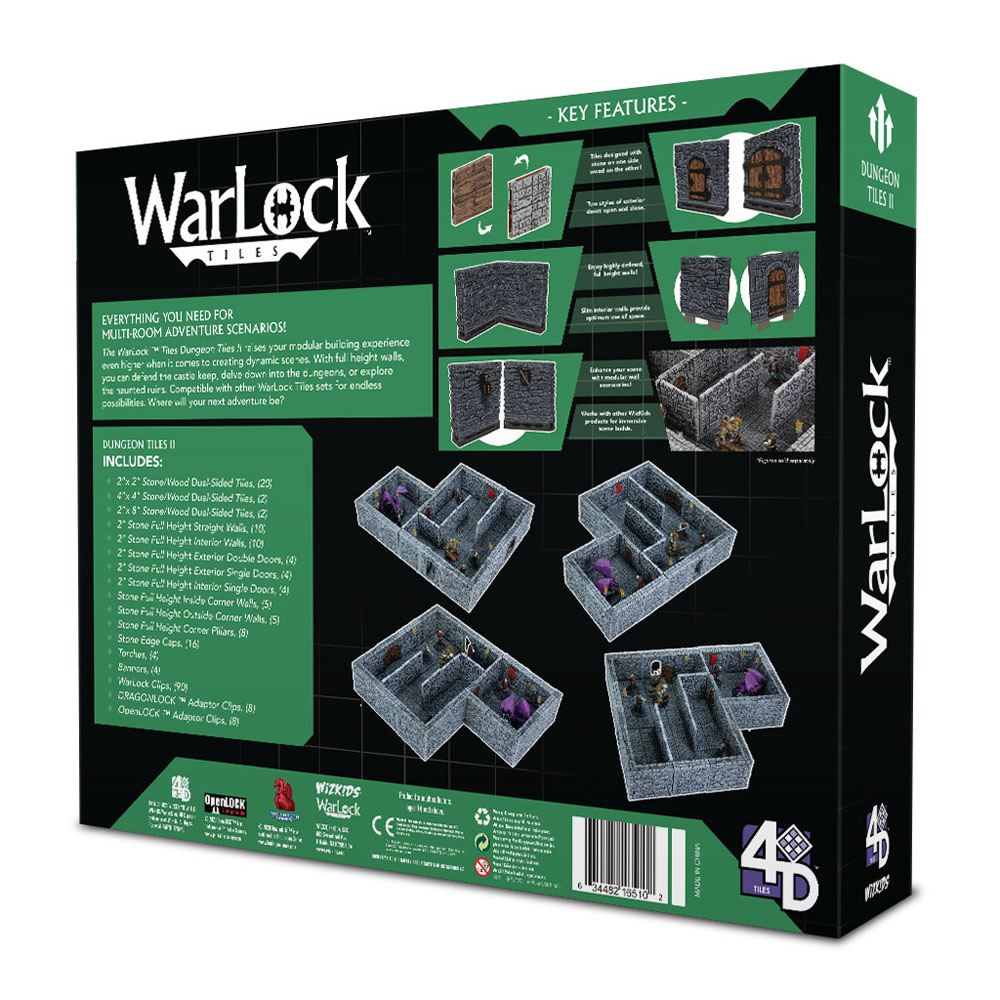 WarLock Tiles: Dungeon Tiles II - Full Height Stone Walls