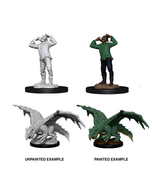 D&D Nolzur's Marvelous Miniatures Unpainted Miniatures Green Wormling & Afflicted Elf