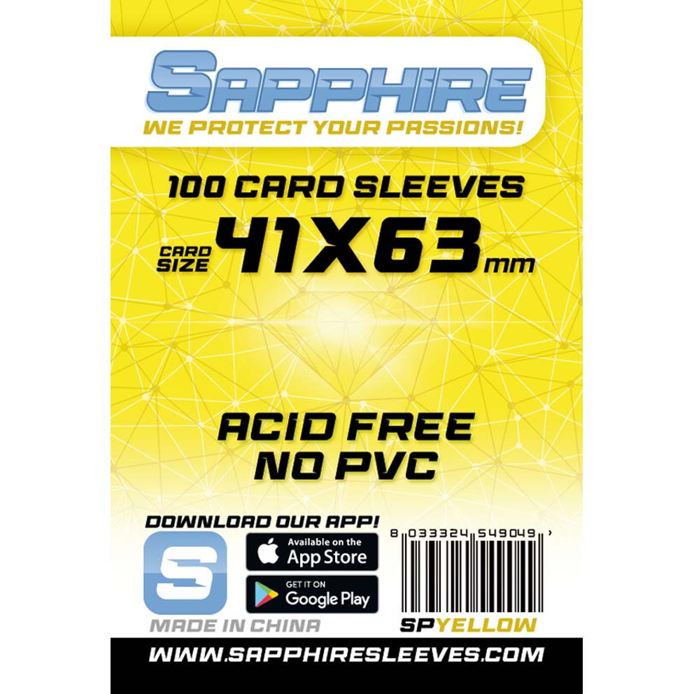 Sapphire Yellow Sleeves (41x63mm) 100 Sleeves