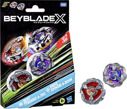 Hasbro - Beyblade X - Beat Tyranno 4-70Q en Knife Shinobi 4-80HN