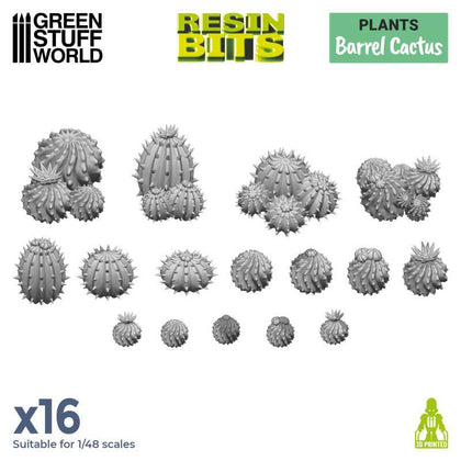 GreenStuffWorld - 3D Printed Set - Barrel Cactus
