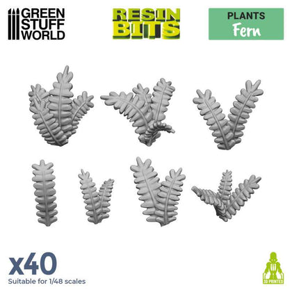 GreenStuffWorld - 3D Printed Set - Fern leaves