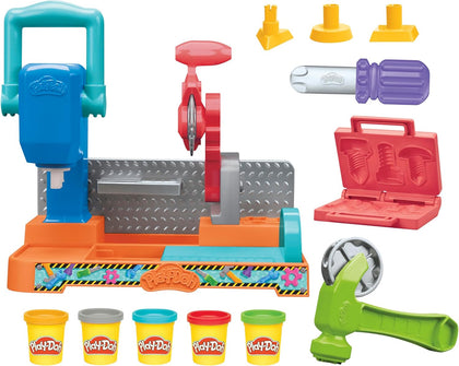 Hasbro - Play-Doh - Banco degli Attrezzi con formine e Segheria